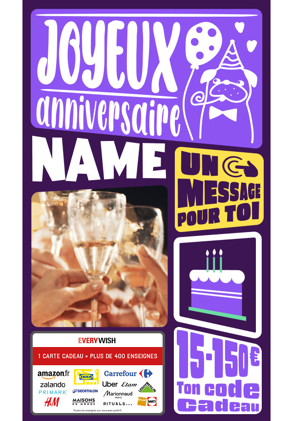 Digital - Joyeux Anniversaire - chien