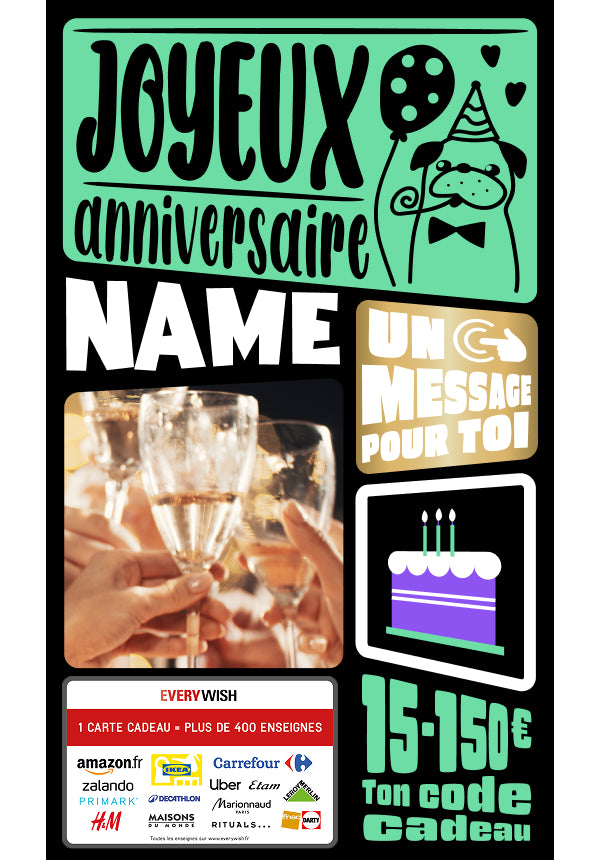 Digital - Joyeux Anniversaire - chien