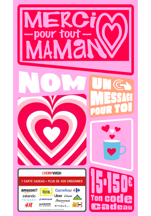 Digital - Merci pour tout Maman - coeur