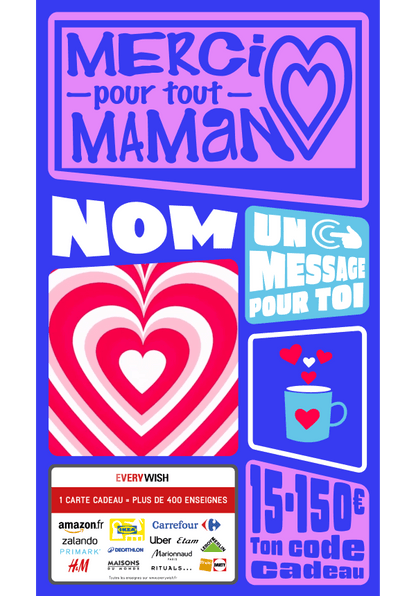 Digital - Merci pour tout Maman - coeur