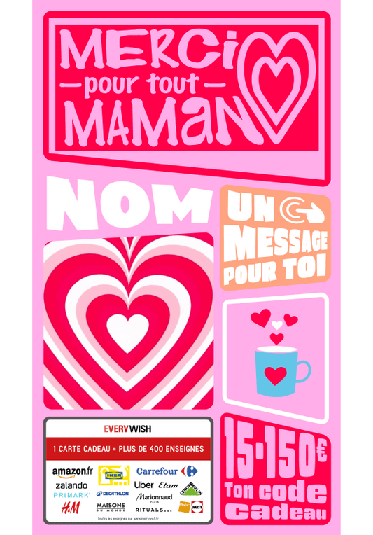 Digital - Merci pour tout Maman - coeur