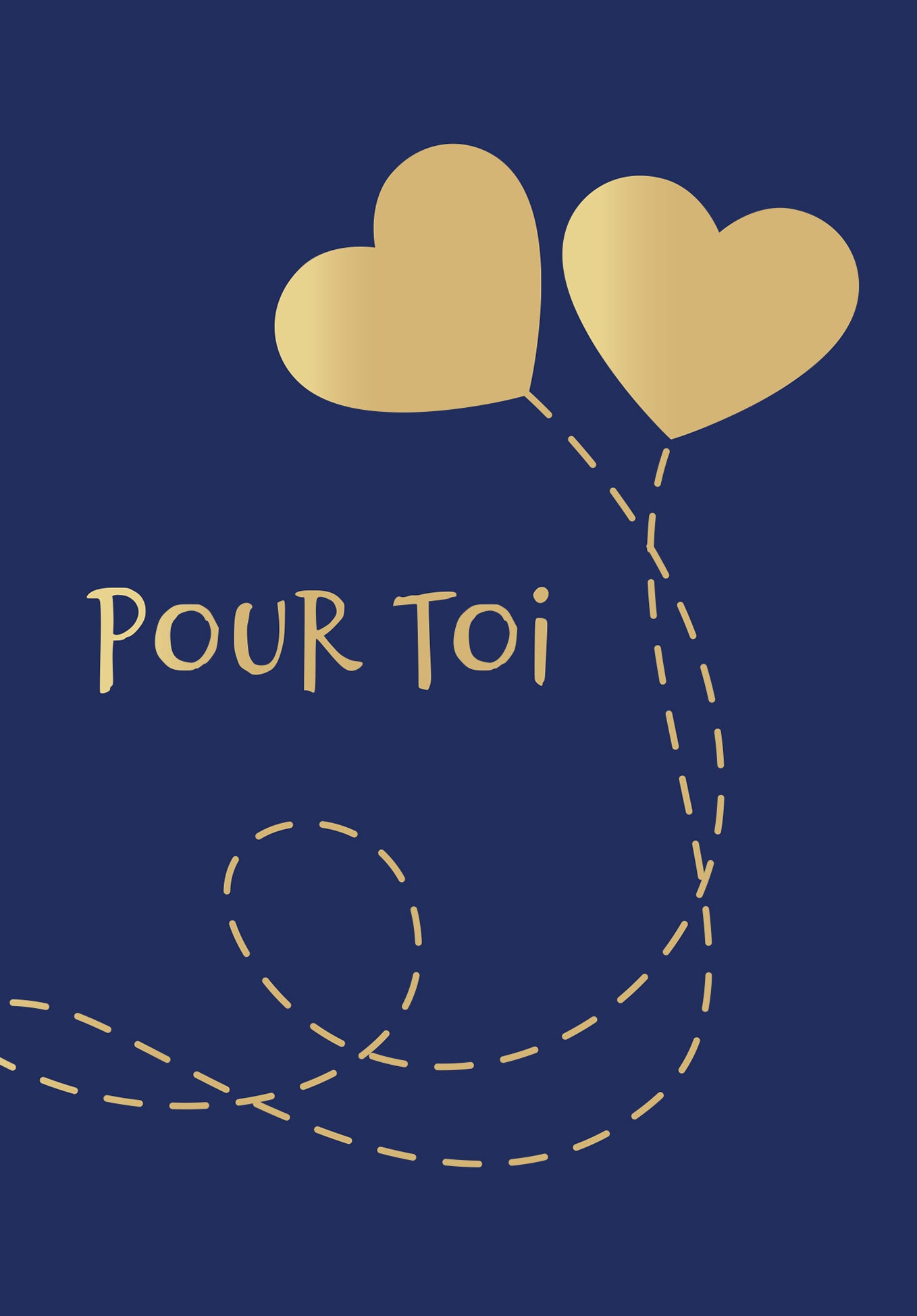 Pour Toi - Coeurs bleu or (Valeur du bon)