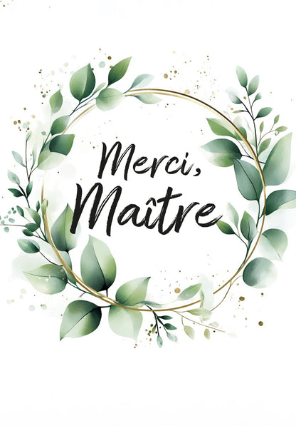 Merci maître - Couronne de feuilles (Valeur du bon)