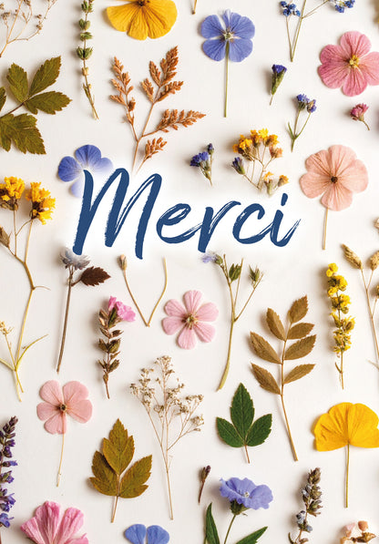 Merci - Fleurs séchées multicolores