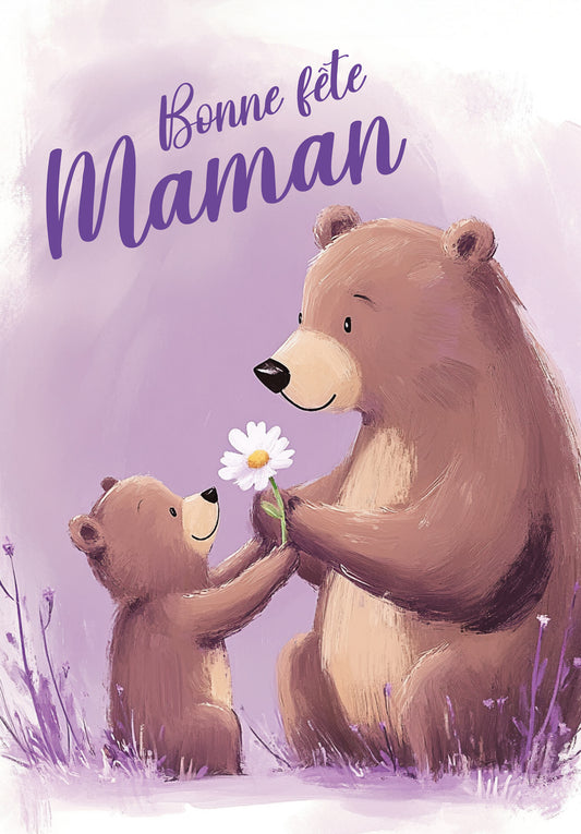 Bonne fête Maman - Ours violet