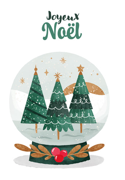Joyeux Noël - Boule à neige Arbres