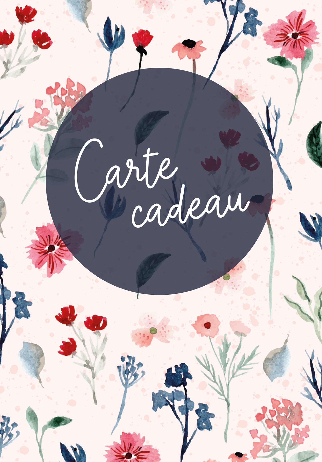 Carte Cadeau - Fleurs Bleu (Valeur du bon)