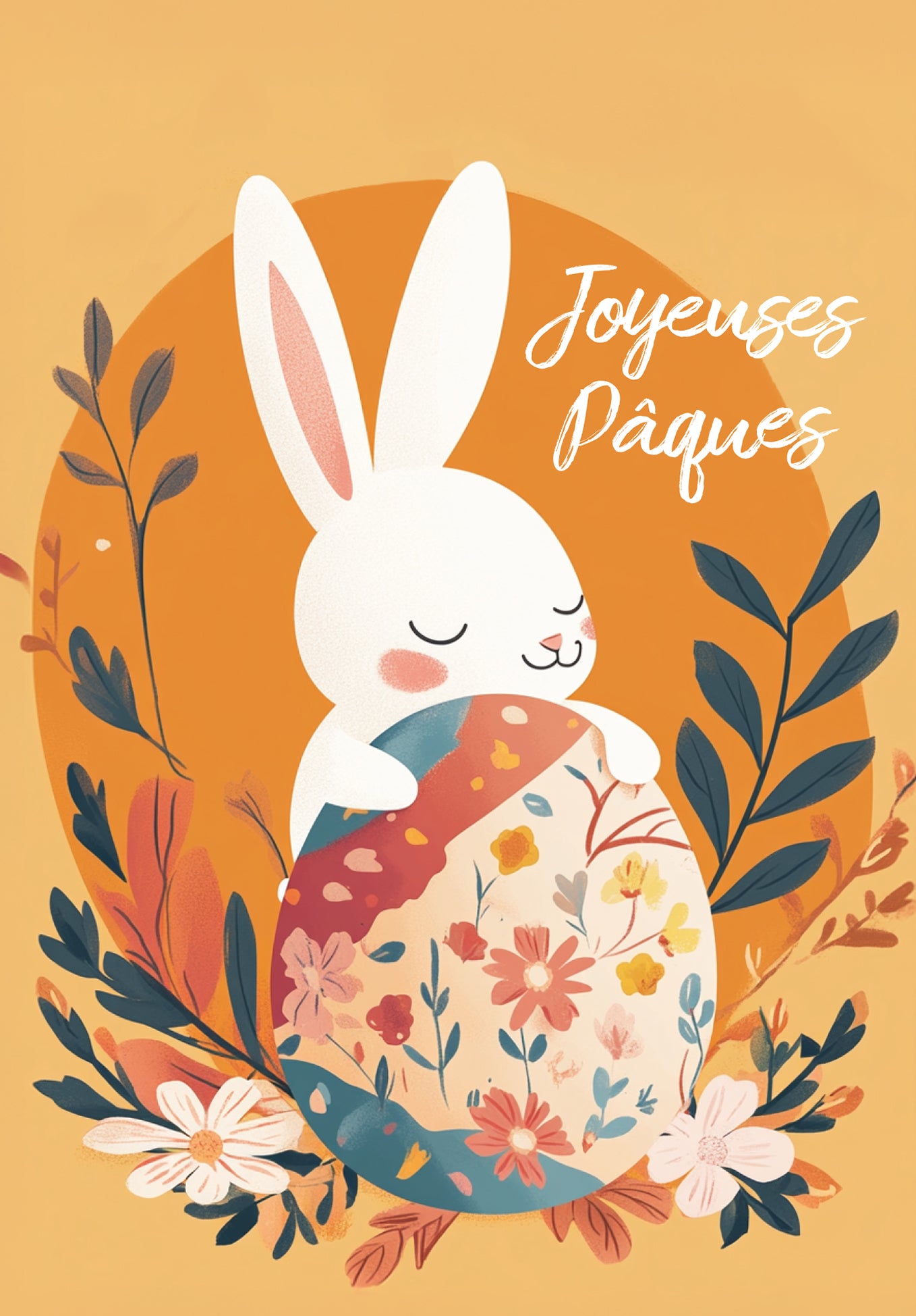 Joyeuses Pâques - Lapin Orange