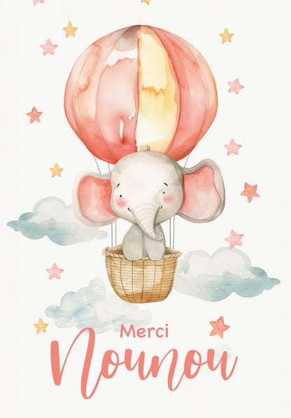 Merci nounou - Éléphant (Valeur du bon)