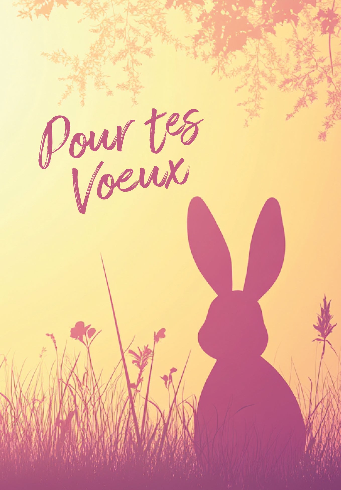 Pour tes voeux - Silhouette de lapin (Valeur du bon)