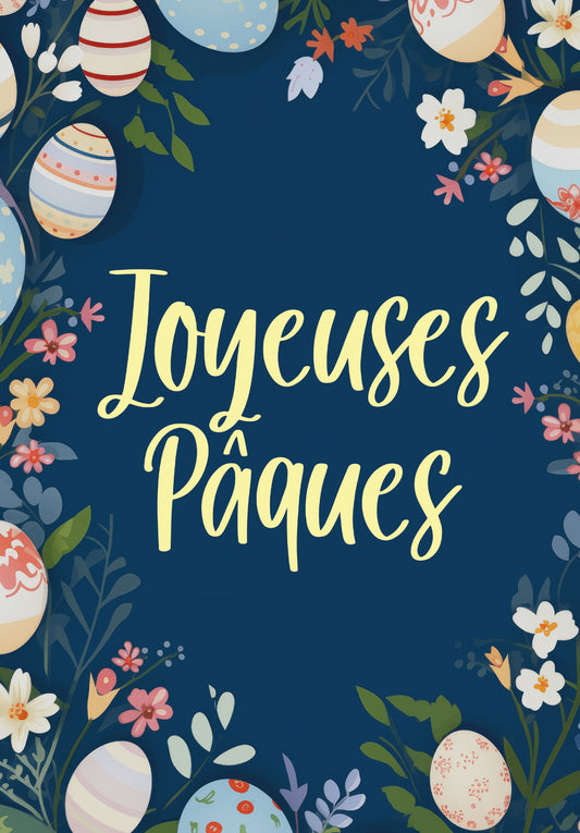 Joyeuses Pâques - Oeufs de Pâques fleurs