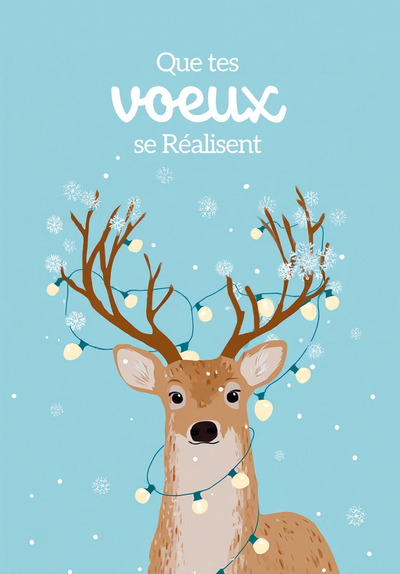 Que tes voeux - Guirlande lumineuse Renne