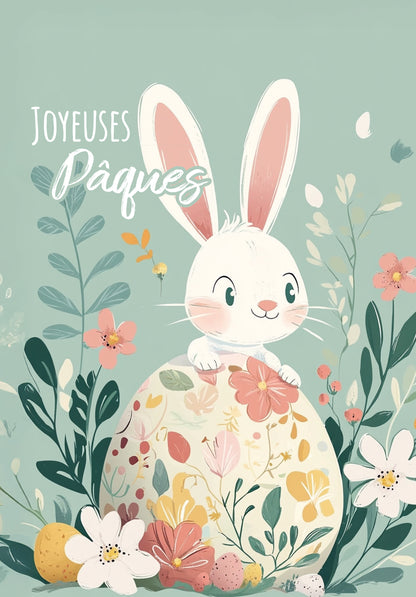 Joyeuses Pâques - Lapin Turquoise