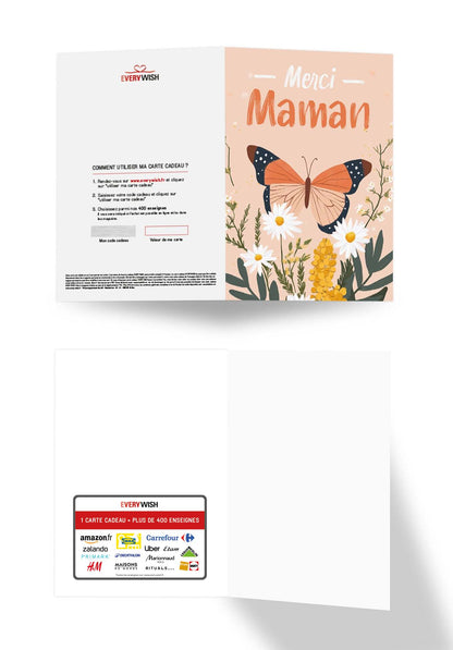 Merci Maman - Papillon orange