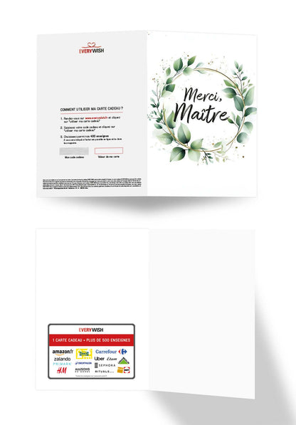 Merci maître - Couronne de feuilles (Valeur du bon)