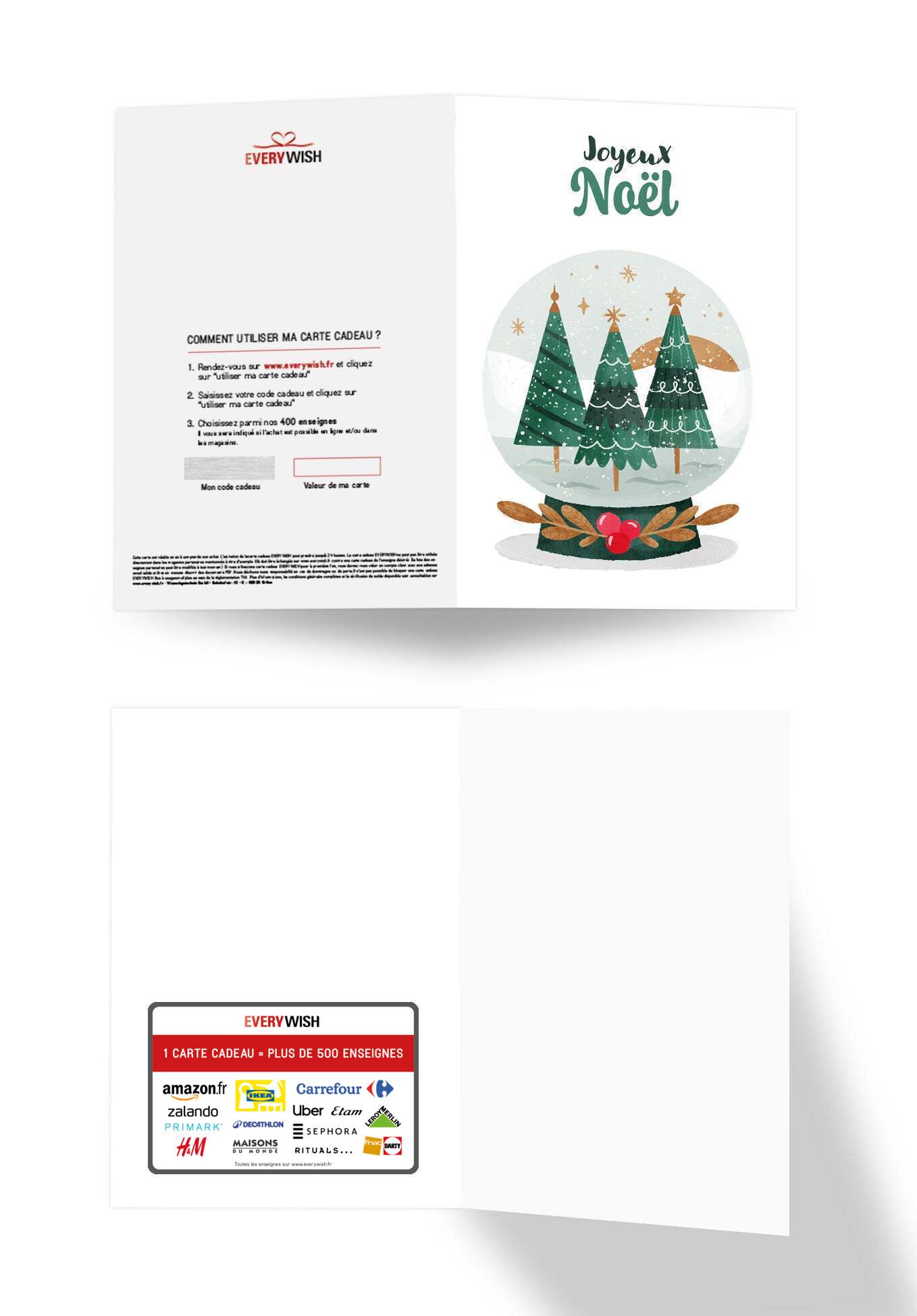 Joyeux Noël - Boule à neige Arbres