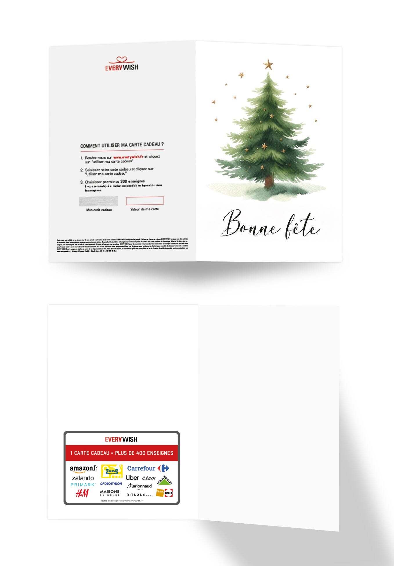 Bonne fête - Arbre de Noël Étoiles (Valeur du bon)