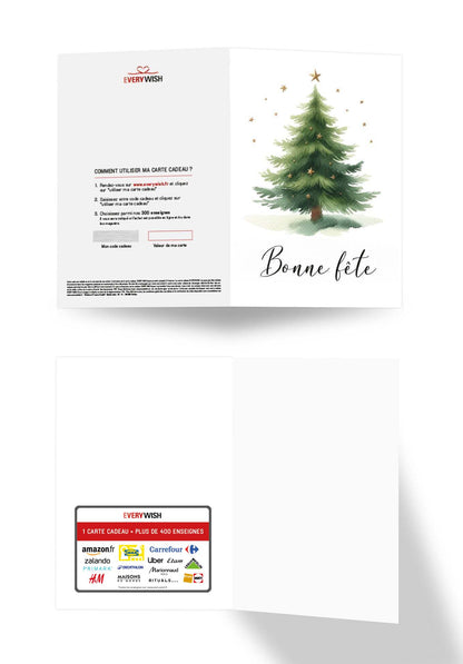 Bonne fête - Arbre de Noël Étoiles (Valeur du bon)