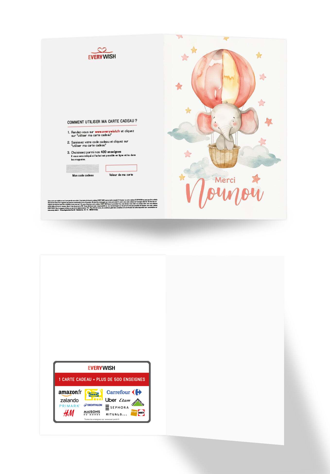 Merci nounou - Éléphant (Valeur du bon)