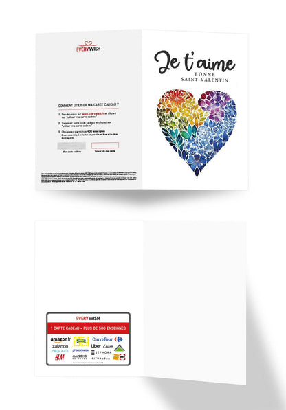 Je t'aime - Cœur coloré