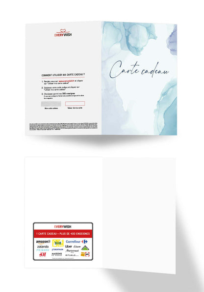 Carte Cadeau - Aquarelle Bleu