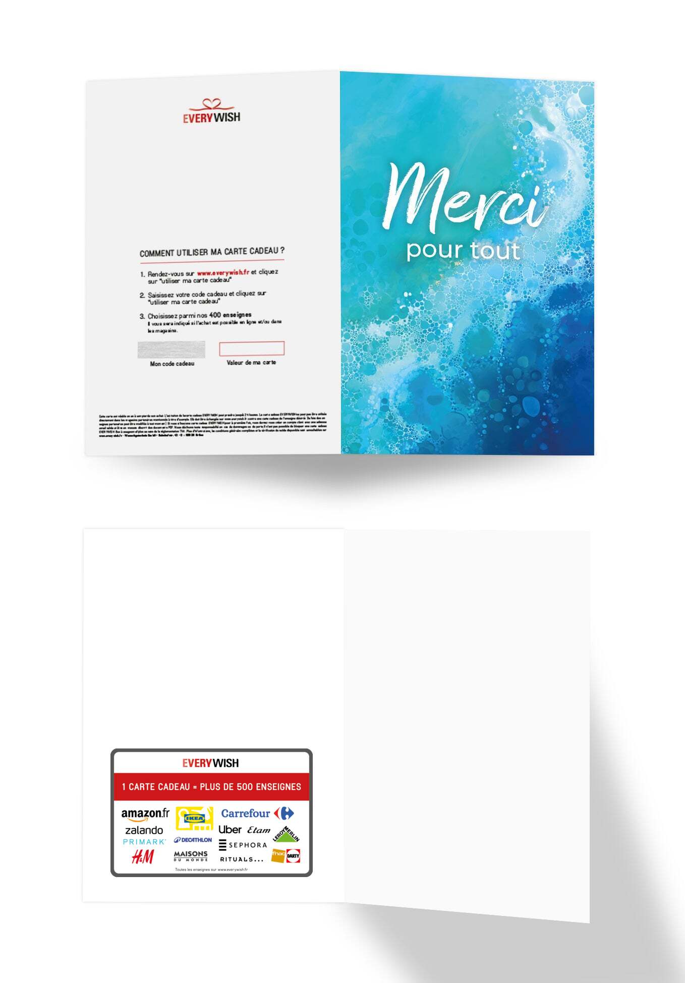 Merci pour tout - Vagues bleues (Valeur du bon)
