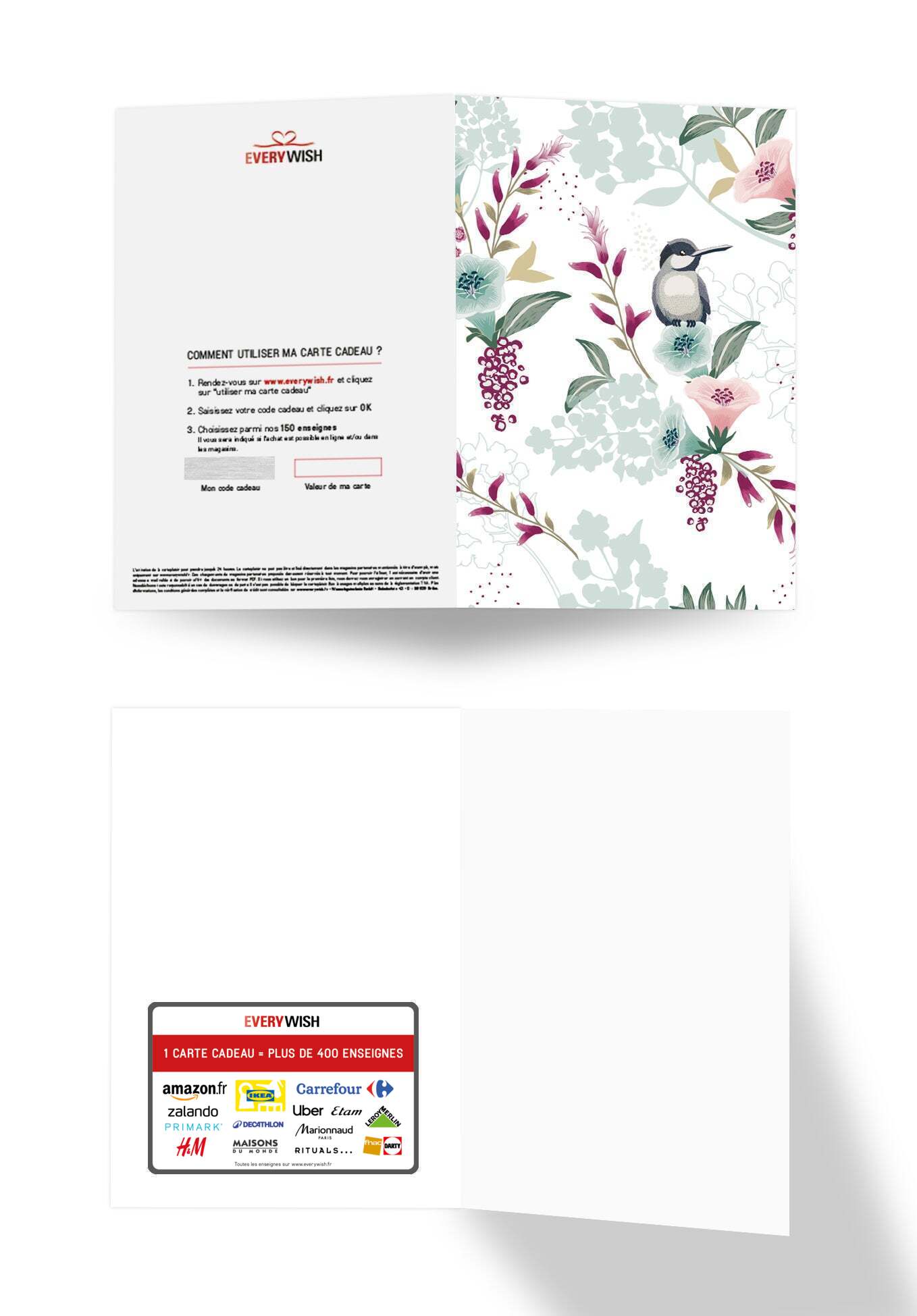 Oiseau sur fleur (Valeur du bon)