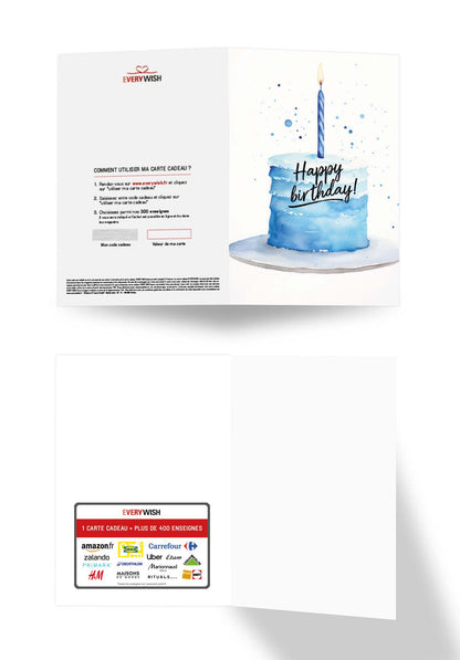 Happy Birthday - Gâteau Bleu (Valeur du bon)
