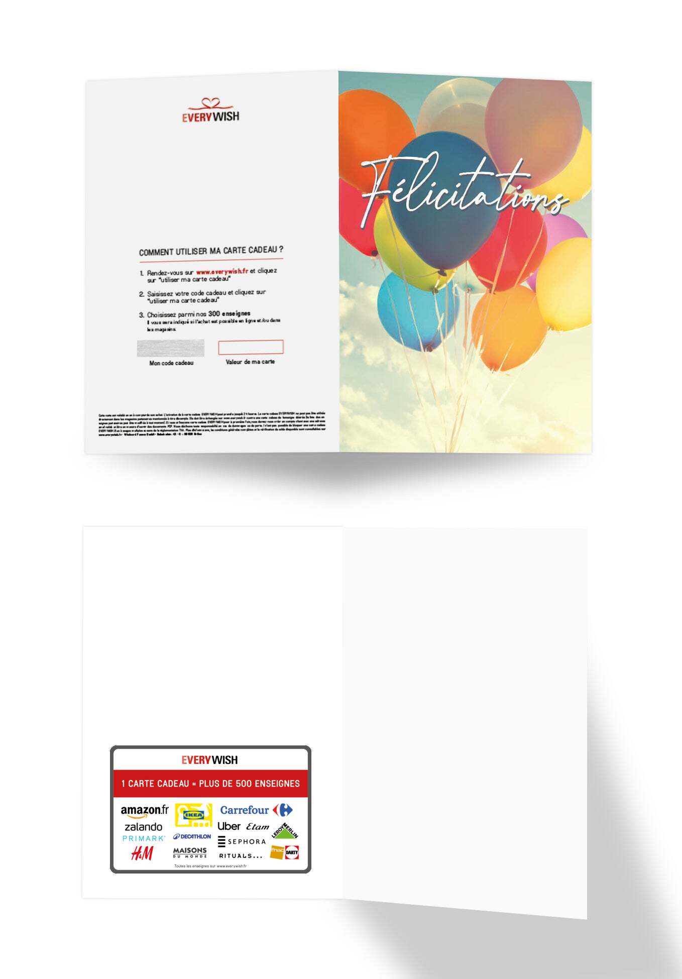 Félicitations - Ballons colorés (Valeur du bon)