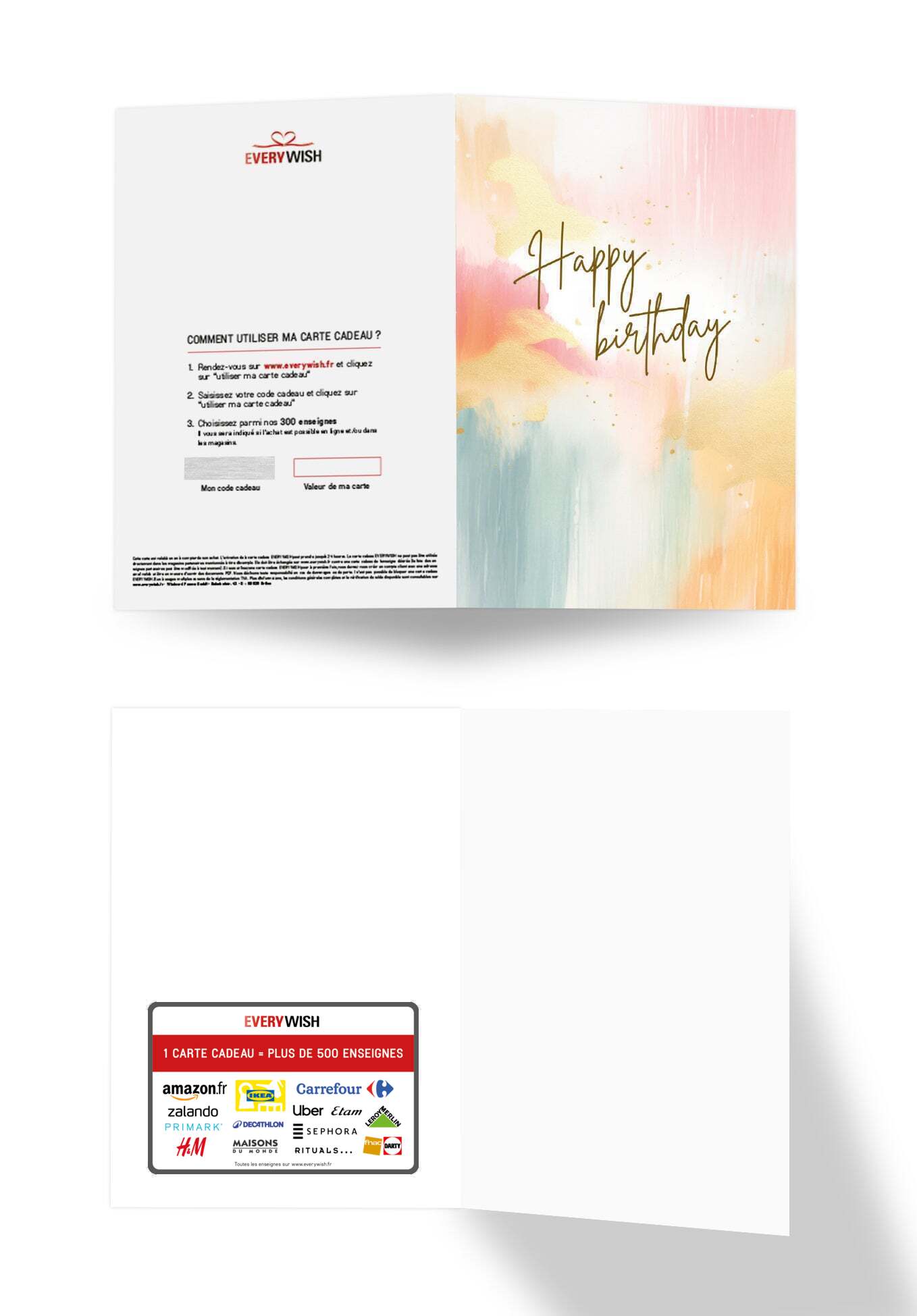 Happy Birthday - Aquarelle colorée