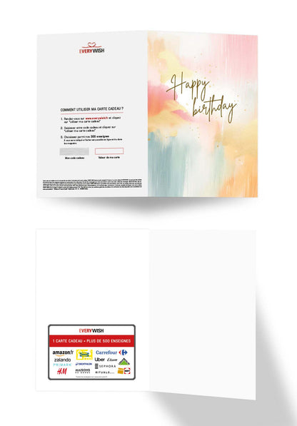 Happy Birthday - Aquarelle colorée