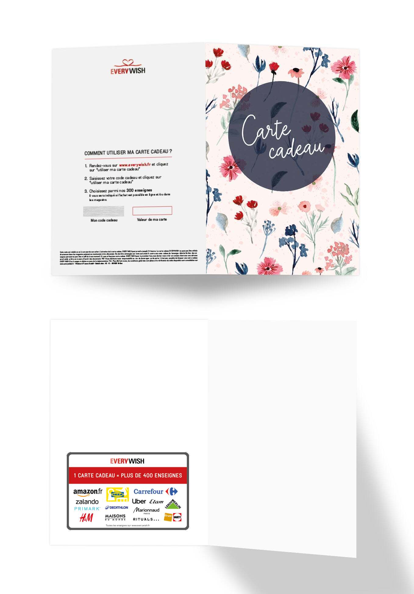 Carte Cadeau - Fleurs Bleu (Valeur du bon)