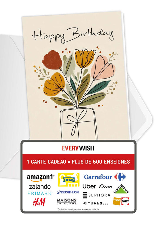 Happy Birthday - Fleurs cadeaux
