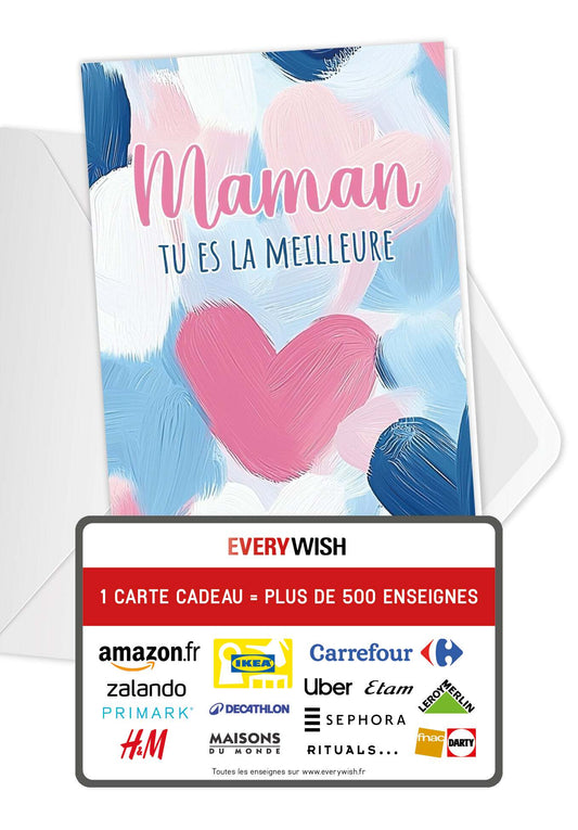 Maman tu es la meilleure - Motif de cœur peint