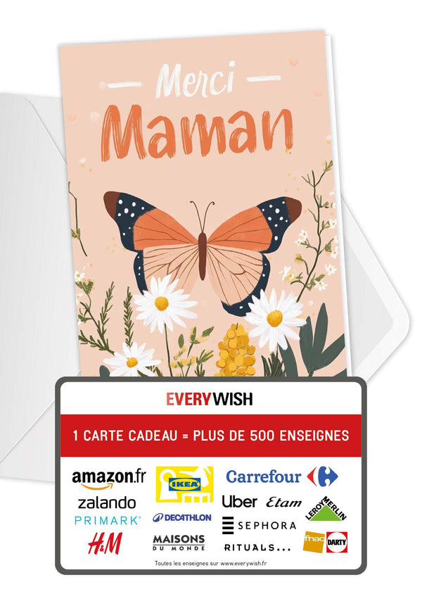 Merci Maman - Papillon orange