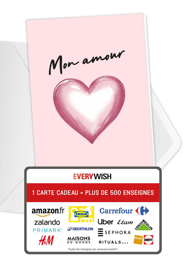 Mon amour - Cœur Rose