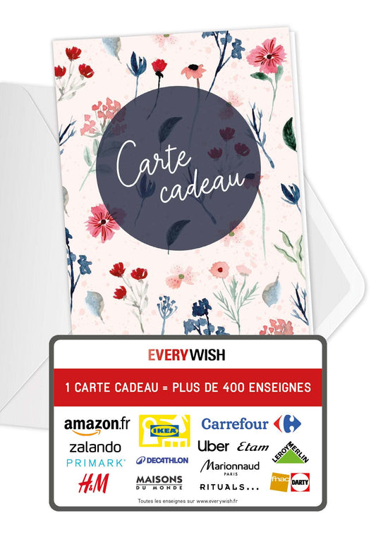 Carte Cadeau - Fleurs Bleu