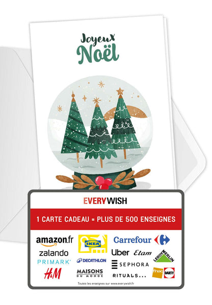 Joyeux Noël - Boule à neige Arbres