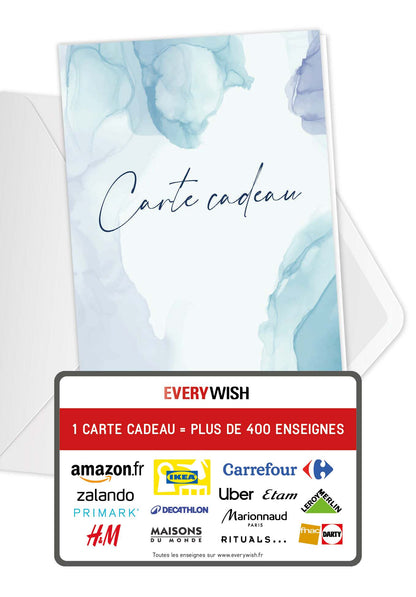 Carte Cadeau - Aquarelle Bleu
