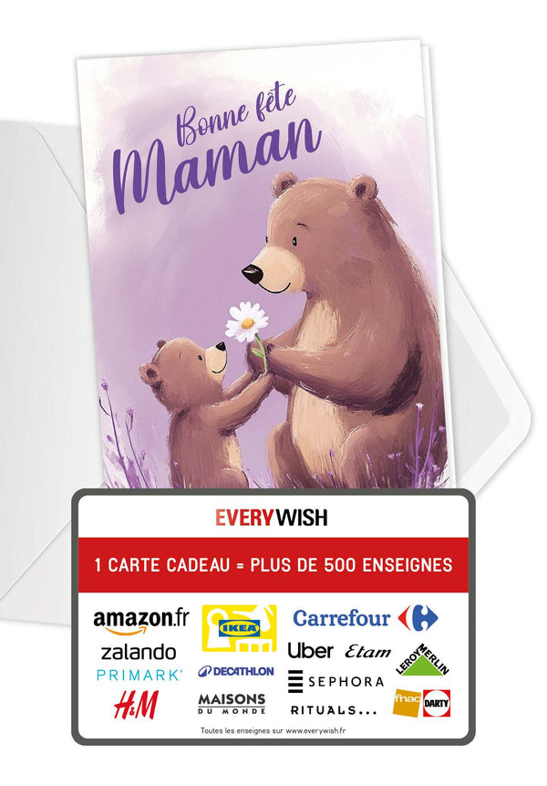 Bonne fête Maman - Ours violet