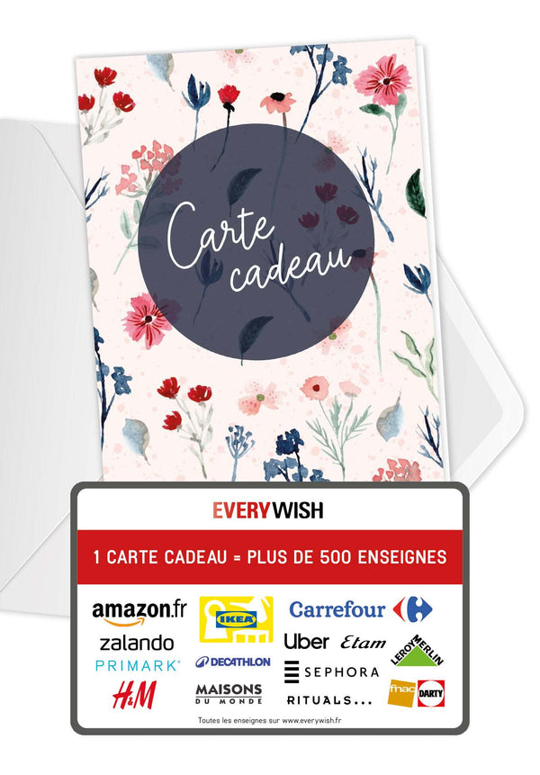 Carte Cadeau - Fleurs Bleu