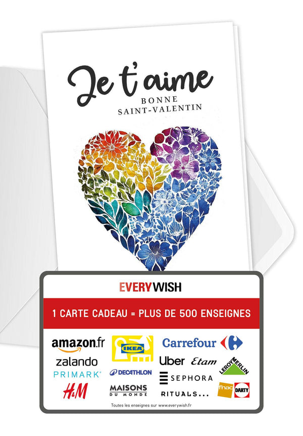 Je t'aime - Cœur coloré
