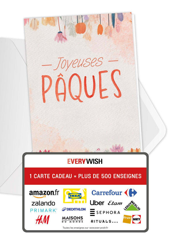 Joyeuses Pâques - Fleurs Aquarelle