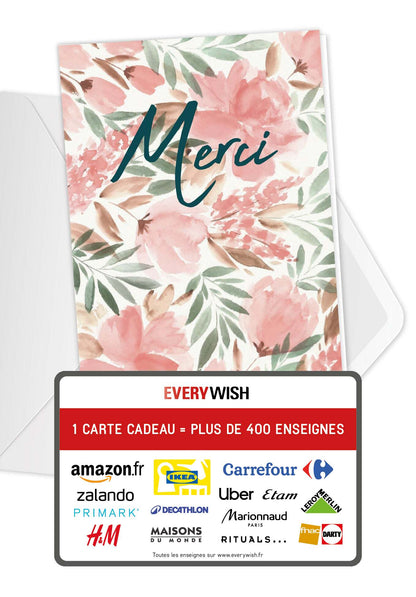 Merci - Fleurs Aquarelle