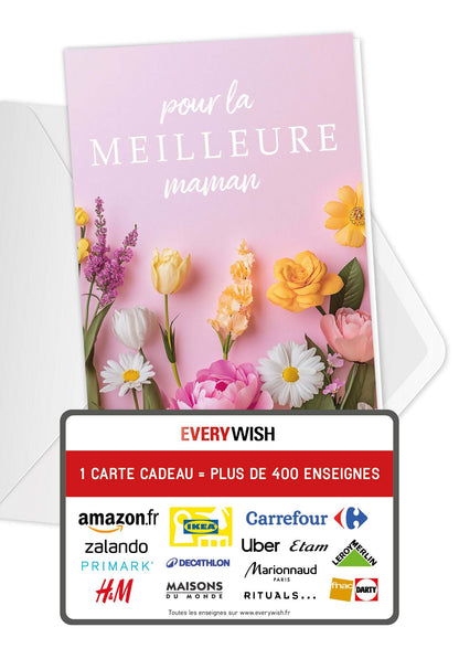 Pour la meilleure Maman - Fleurs roses