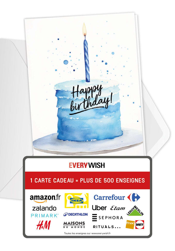 Happy Birthday - Gâteau Bleu