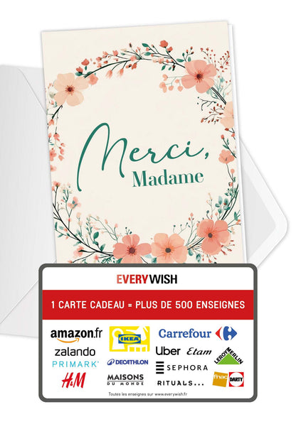 Merci Madame - Couronne de fleurs (Valeur du bon)