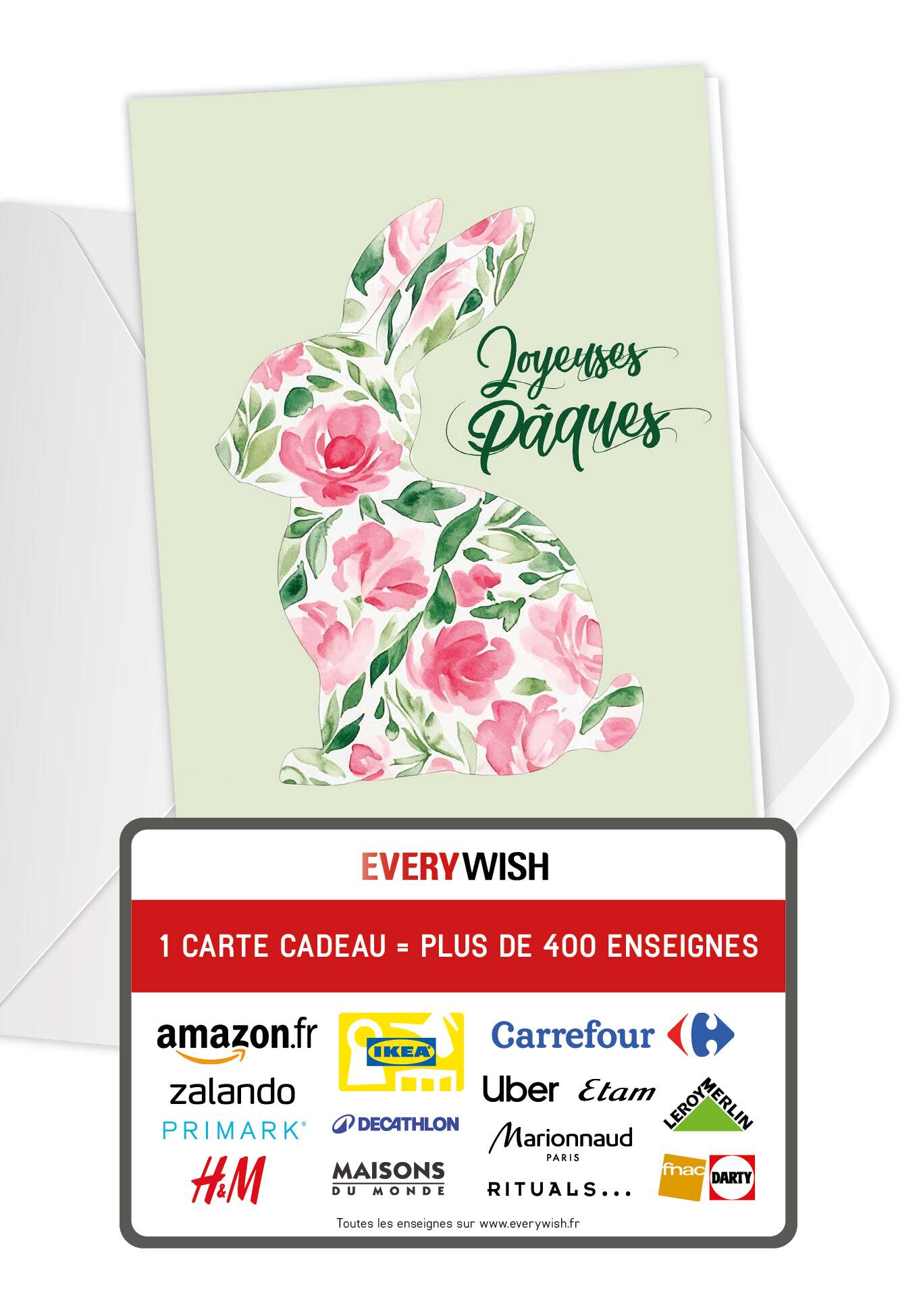 Joyeuses Pâques - Lapin fleur