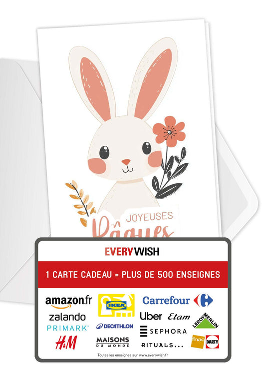 Joyeuses Pâques - Lapin blanc
