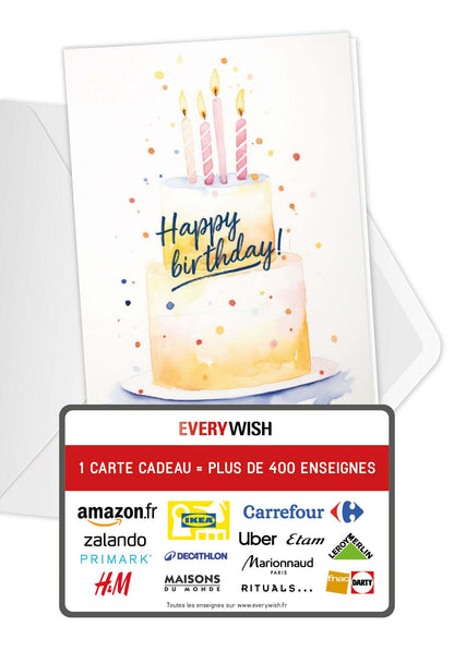 Happy Birthday - Gâteau Jaune